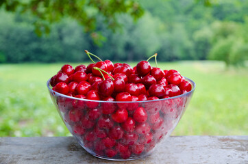 Sweet cherries as a background