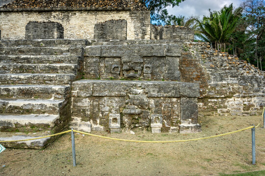 Ancient Mayan Altun Ha Temple near Belize-city in Belize.