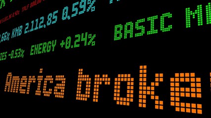 America broke stock ticker report