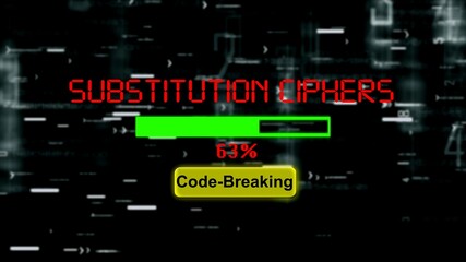 Substitution ciphers code breaking progress bar
