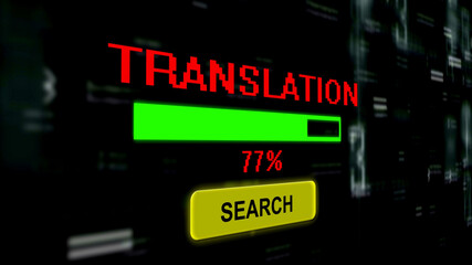Fototapeta na wymiar Search for translation online progress bar