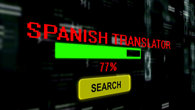 Search for Spanish translator online progress bar - Powered by Adobe