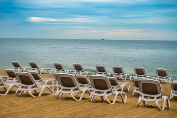 Sea beach without people at the time of quarantine covid 19