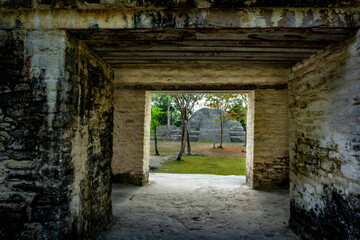 Fototapeta na wymiar Cahal Peh Temple ancient Mayan temple near San Ignacio in Belize.