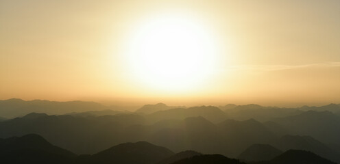 Sunset in Mysterious Mountains
