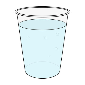recommend clip art: Plastic disposable cup with drinking water. Isolated on white background. Vector illustration.