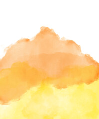 Orange and yellow watercolor background on white