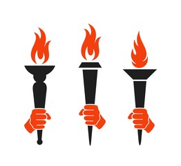 Torch logo. Isolated  torch on white background 