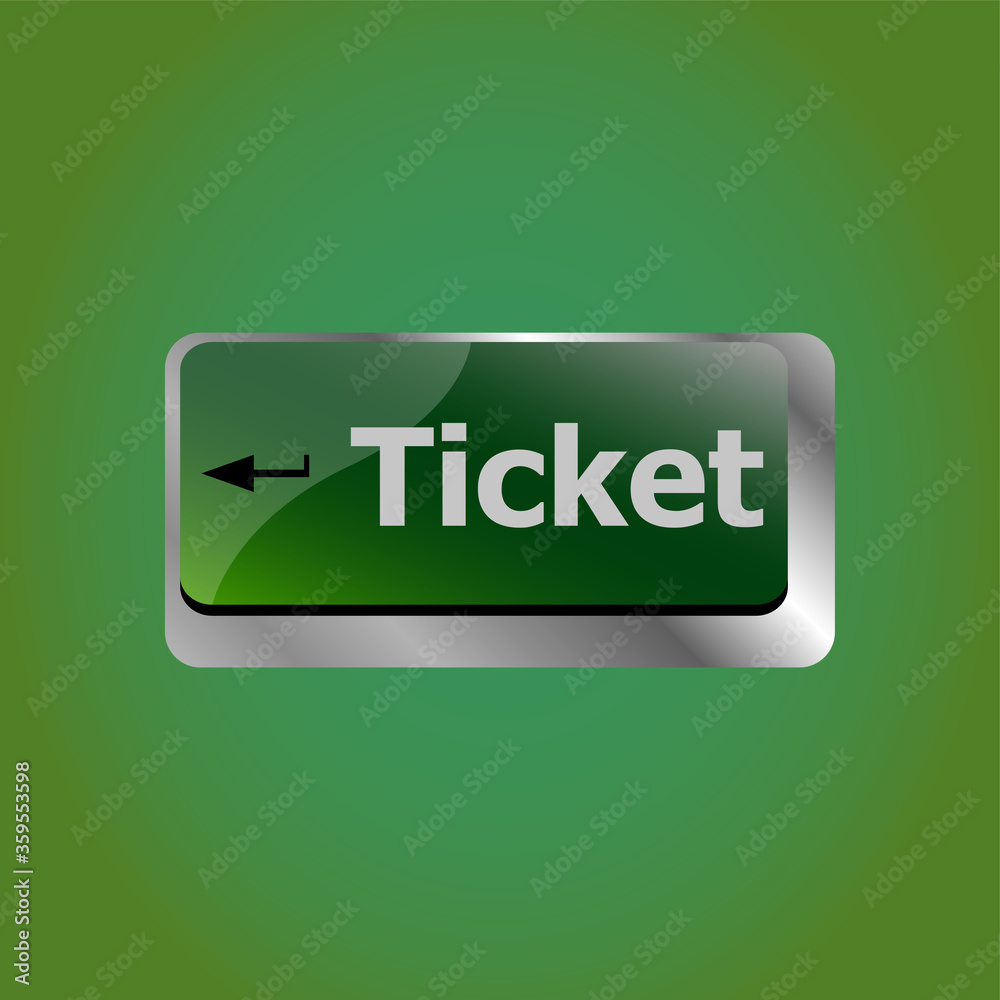 Poster ticket word on computer keyboard key button
