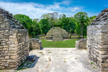 Fototapeta na wymiar Caracol Temple near San Ignacio in Belize near Guatemala.