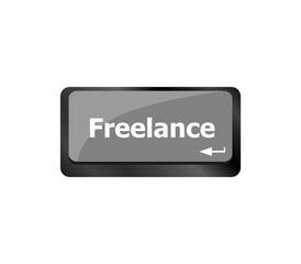 Business Concept with Enter Button on Keyboard. Freelance. Computer Keyboard Button Showing the Inscription Freelancing.