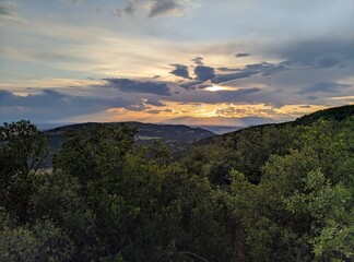 sunset over the mountains