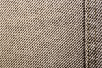 clothing items stonewashed cotton fabric texture with seams, clasps, buttons and rivets, macro