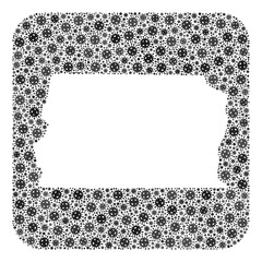 Covid-2019 virus map of Brazil - Distrito Federal mosaic formed with rounded square and cut out shape.