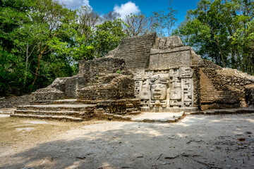 Lamanai Temple Mayan Ruins in Belize.