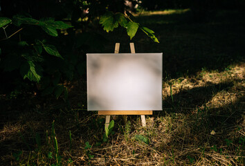 White empty mockup template poster canvas painting