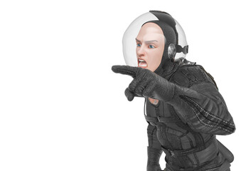 retro space astronaut is argumenting