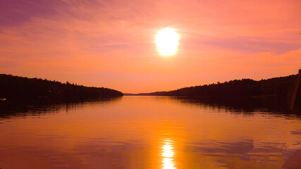 Amazing river sunset