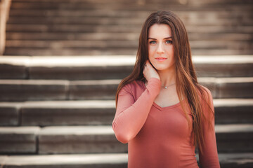 Fototapeta premium beautiful model on the city streets