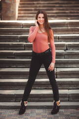 beautiful model on the city streets