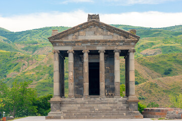Garni pagan temple in the mountains of Armenia, a landmark of the country