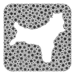 Flu virus map of Christmas Island collage designed with rounded square and stencil. Vector map of Christmas Island collage of infection virus ojects in variable sizes and grey color tinges.