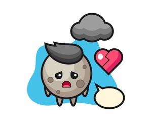Moon cartoon is broken heart