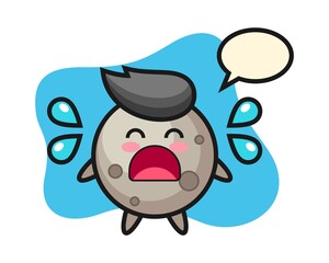 Moon cartoon with crying gesture