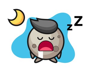 Moon cartoon sleeping at night
