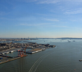 Fototapeta na wymiar NYC Harbor From Above