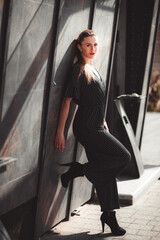 beautiful model on the city streets