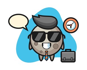 Moon cartoon as a businessman