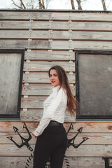 beautiful model on the city streets