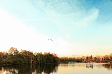 sunrise over the river