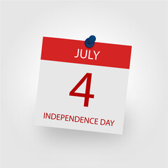 Calendar Icon Vector emblem. Picture, JPG, EPS, AI. Independence day of USA design. Logo of - 4th of July