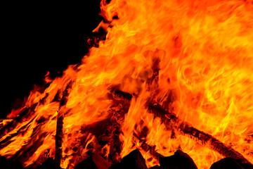 fire in the fireplace