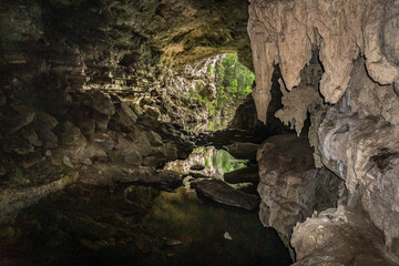 Rio Frio Caves and Cave Waterfalls in Belize.