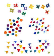 Watercolor modern abstract elements set. Hand drawn decorative elements: stars, arrows, hearts, flowers, confetti. collection of party, kids room, printing design