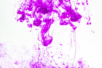 Purple ink in water