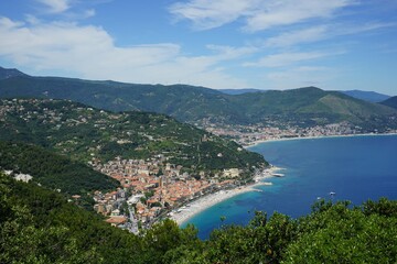 Naklejka na ściany i meble A panoramic view of Noli, Liguria - Italy