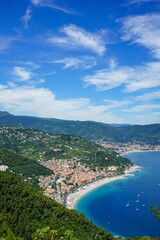 Fototapeta na wymiar A panoramic view of Noli, Liguria - Italy