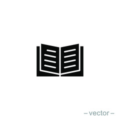 Book icon design vector template. Solid style. EPS 10.