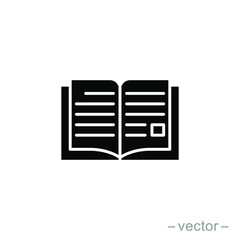 Book icon design vector template. Solid style. EPS 10.