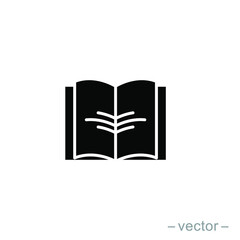 Book icon design vector template. Solid style. EPS 10.