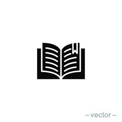 Book icon design vector template. Solid style. EPS 10.