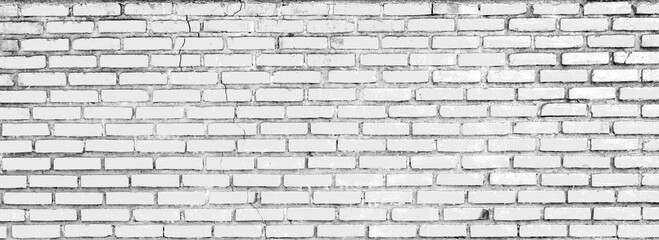 Abstract old white brick wall textured background