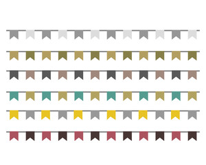 カラフルなフラグのラインセット　旗　線　