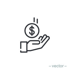 Save money icon symbol vector on white background. Line Style. EPS 10.