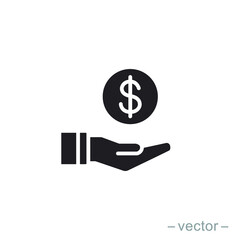 Save money icon symbol vector on white background. Solid Style. EPS 10.