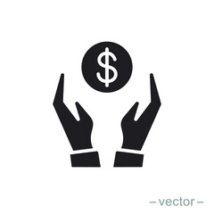 Save money icon symbol vector on white background. Solid Style. EPS 10.